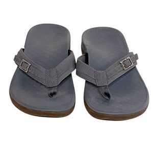 Vionic Patty Dusty Blue Thong Sandals Shoes w/ Buckle Style TVW5409